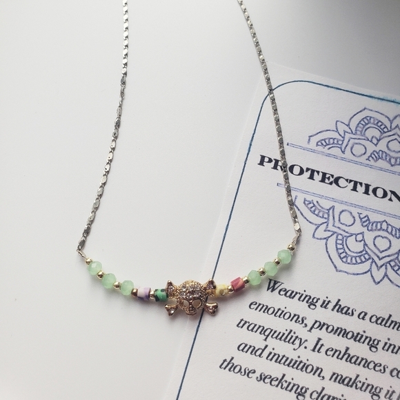 SOLID 925 STERLING SILVER NECKLACE 14 INCH choker skull NEW - Picture 3 of 4